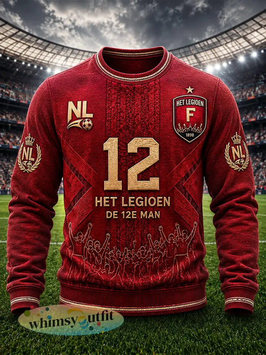 Rood casual sweatshirt voor heren met Feyenoord-print - Diep Rood / S