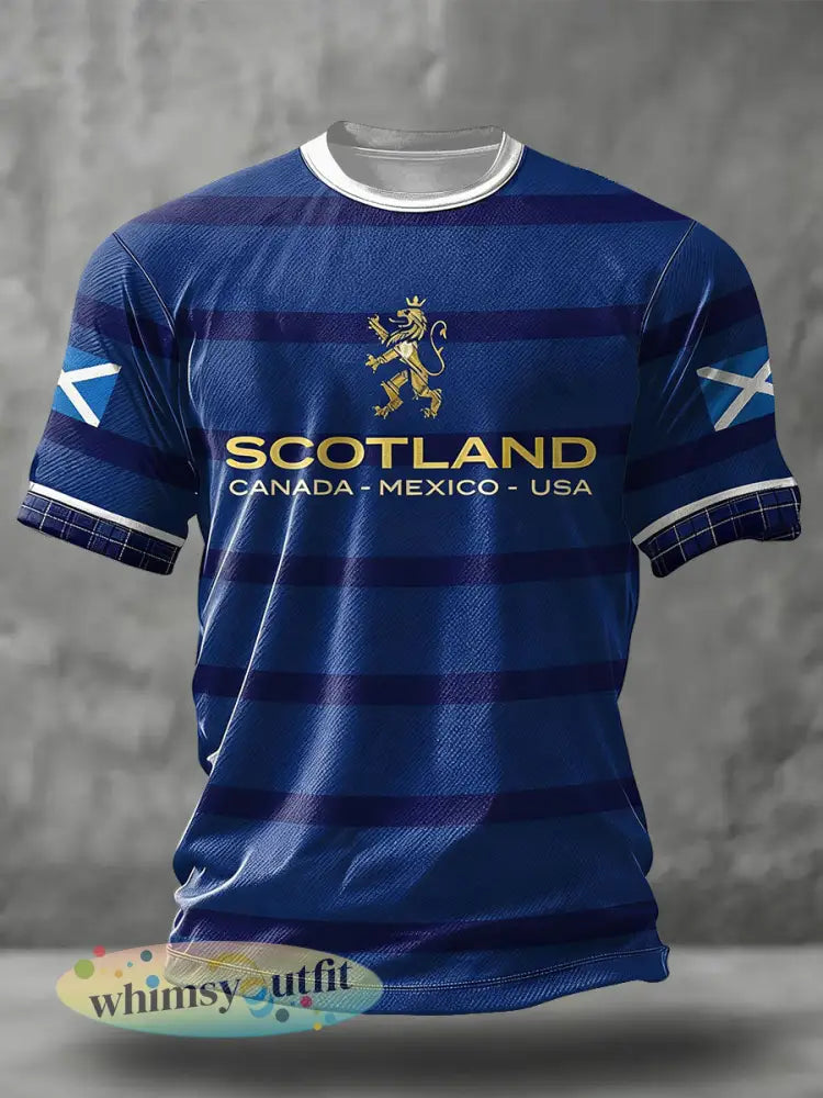 Schotland voetballiefhebbers heren T-shirt met print - Diep Blauw / S