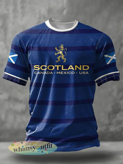 Schotland voetballiefhebbers heren T-shirt met print - Diep Blauw / S