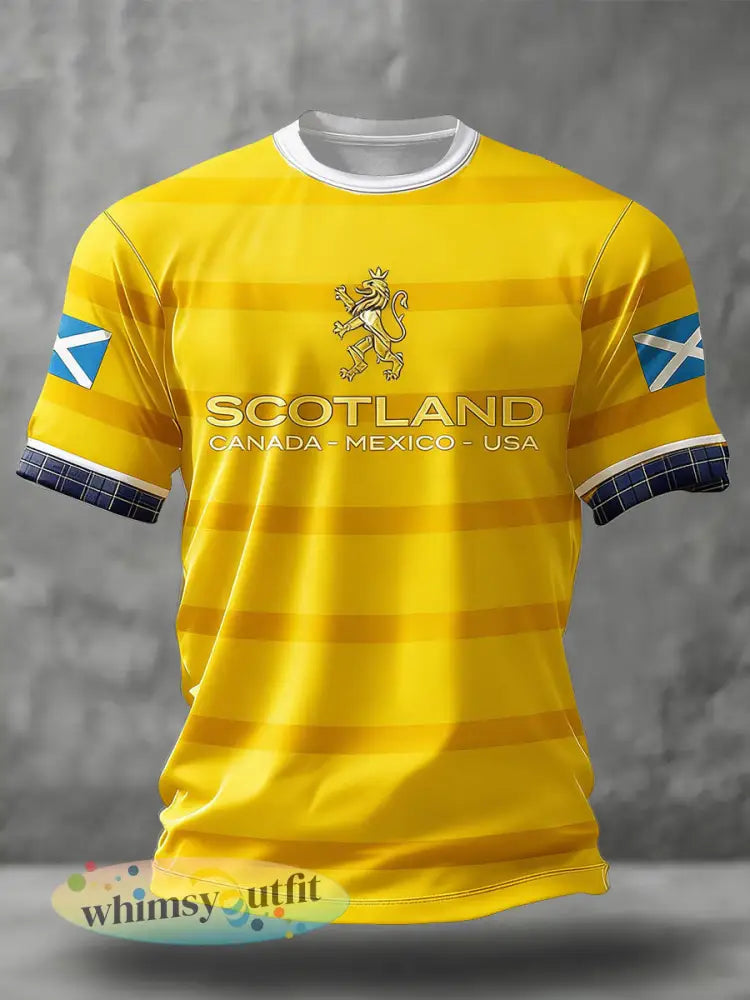 Schotland voetballiefhebbers heren T-shirt met print - Geel / S