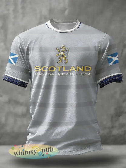 Schotland voetballiefhebbers heren T-shirt met print - Lichtgrijs / S