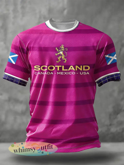 Schotland voetballiefhebbers heren T-shirt met print - Roze / S