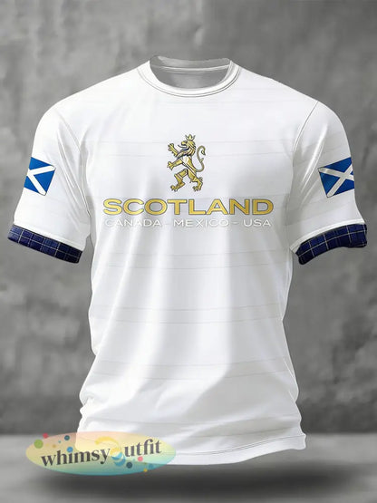 Schotland voetballiefhebbers heren T-shirt met print - Wit / S