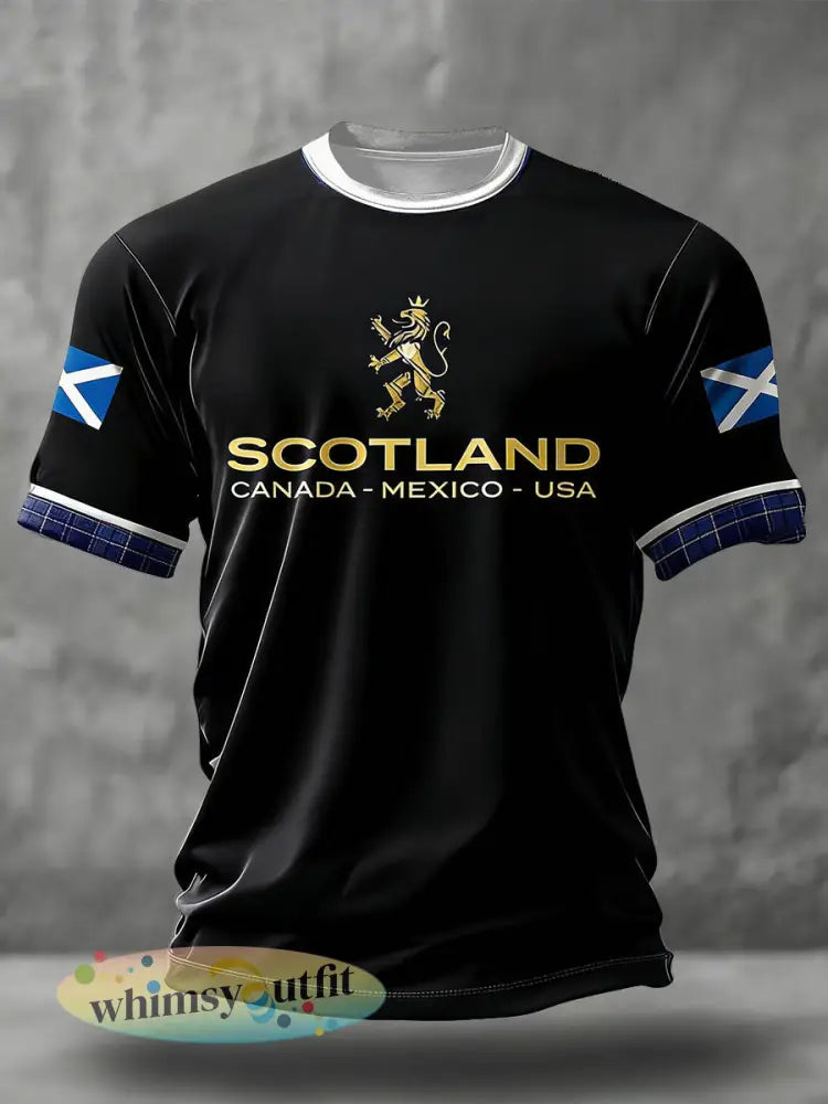 Schotland voetballiefhebbers heren T-shirt met print - Zwart / S
