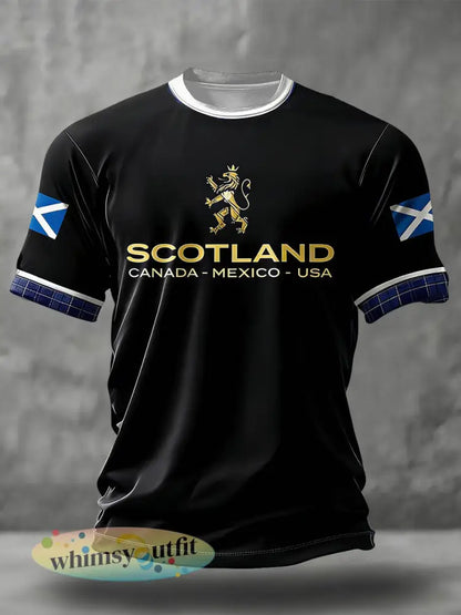 Schotland voetballiefhebbers heren T-shirt met print - Zwart / S