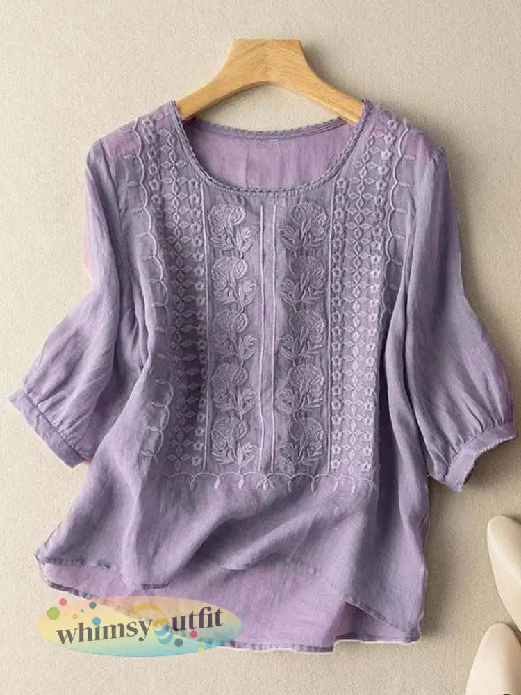 Solid casual dames - Paars / M