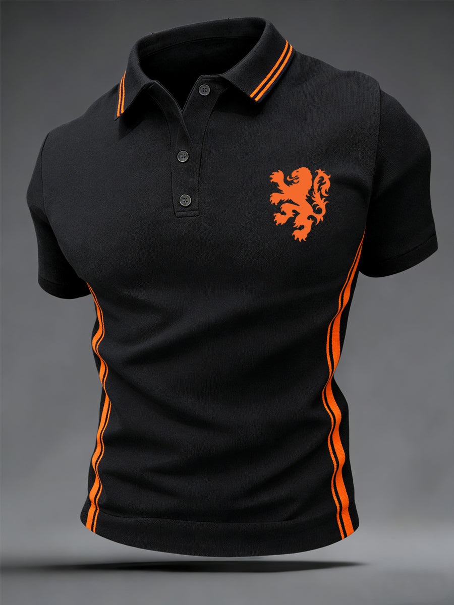Heren Nederland Oranje Leeuw Print Cadeau Voor Voetbalfans Casual Top