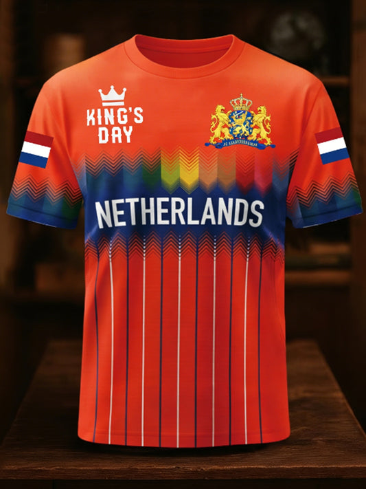 Heren Konings Dag Nederlandse Republiek Leeuw Nederland Vlag t-shirt