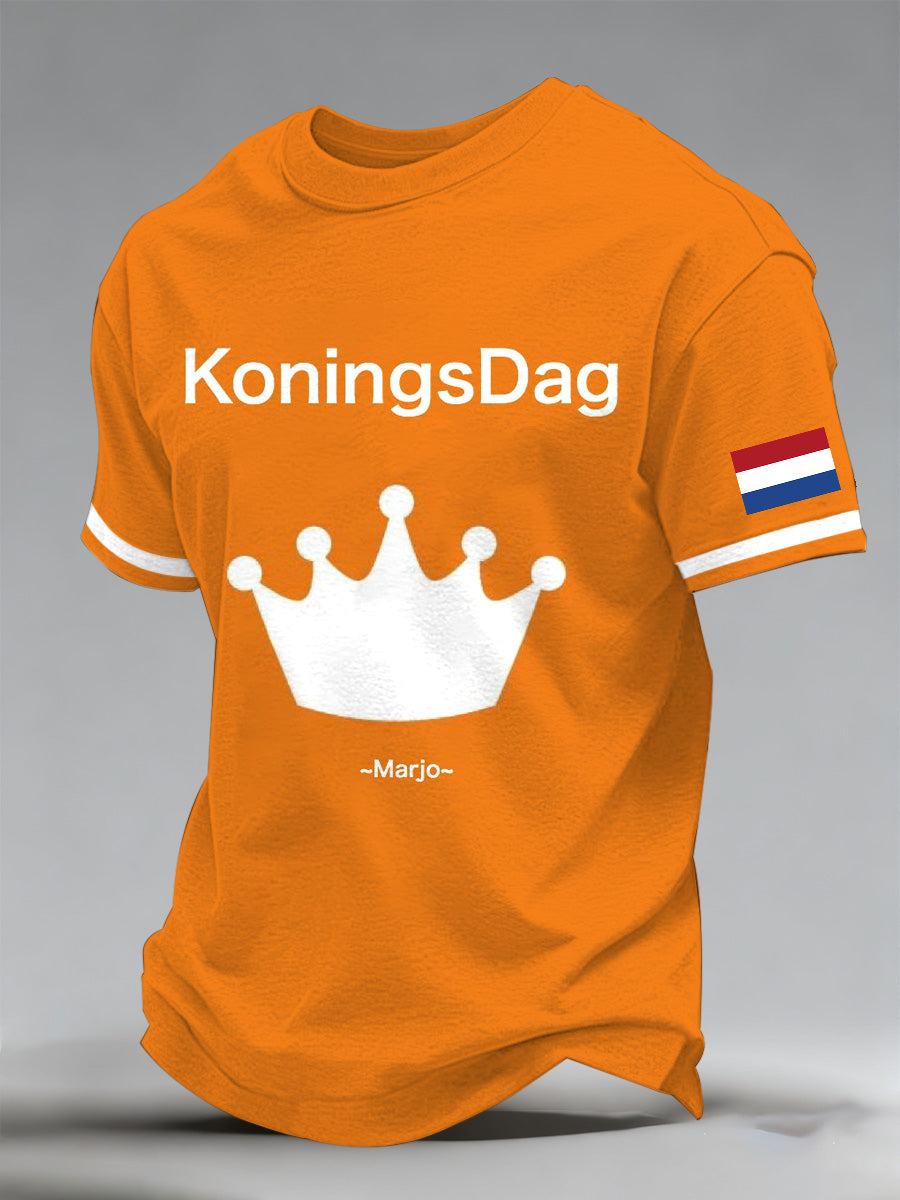 Heren T-shirt met herdenkingsprint voor de Nederlandse Koningsdag
