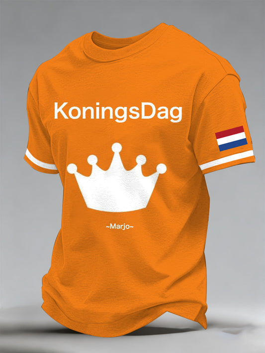 Heren T-shirt met herdenkingsprint voor de Nederlandse Koningsdag
