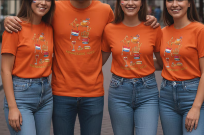 Casual T-shirt met Koningsdag-print voor heren