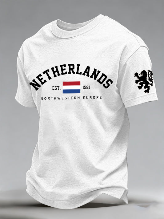 Heren T-shirt met herdenkingsprint voor de Nederlandse Koningsdag