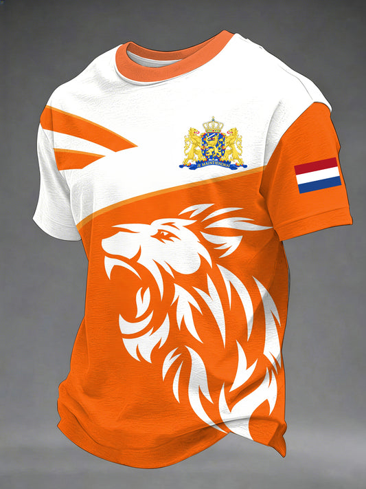 Heren Nederland Print Cadeau Voor Voetbalfans Casual Tee