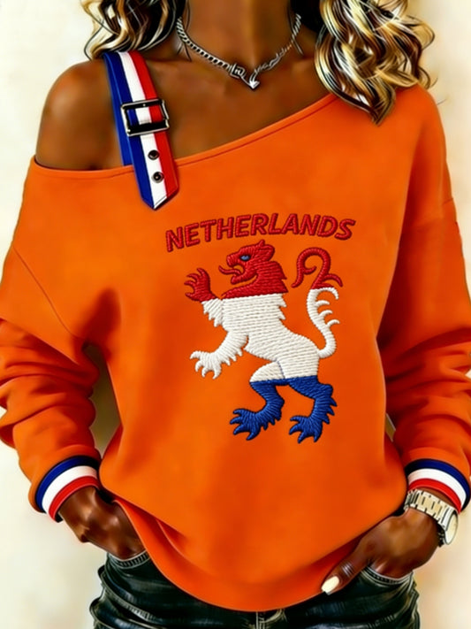 Dames Koningsdag Nederlandse Republiek Leeuw Nederlandse Vlag Sweatshirt