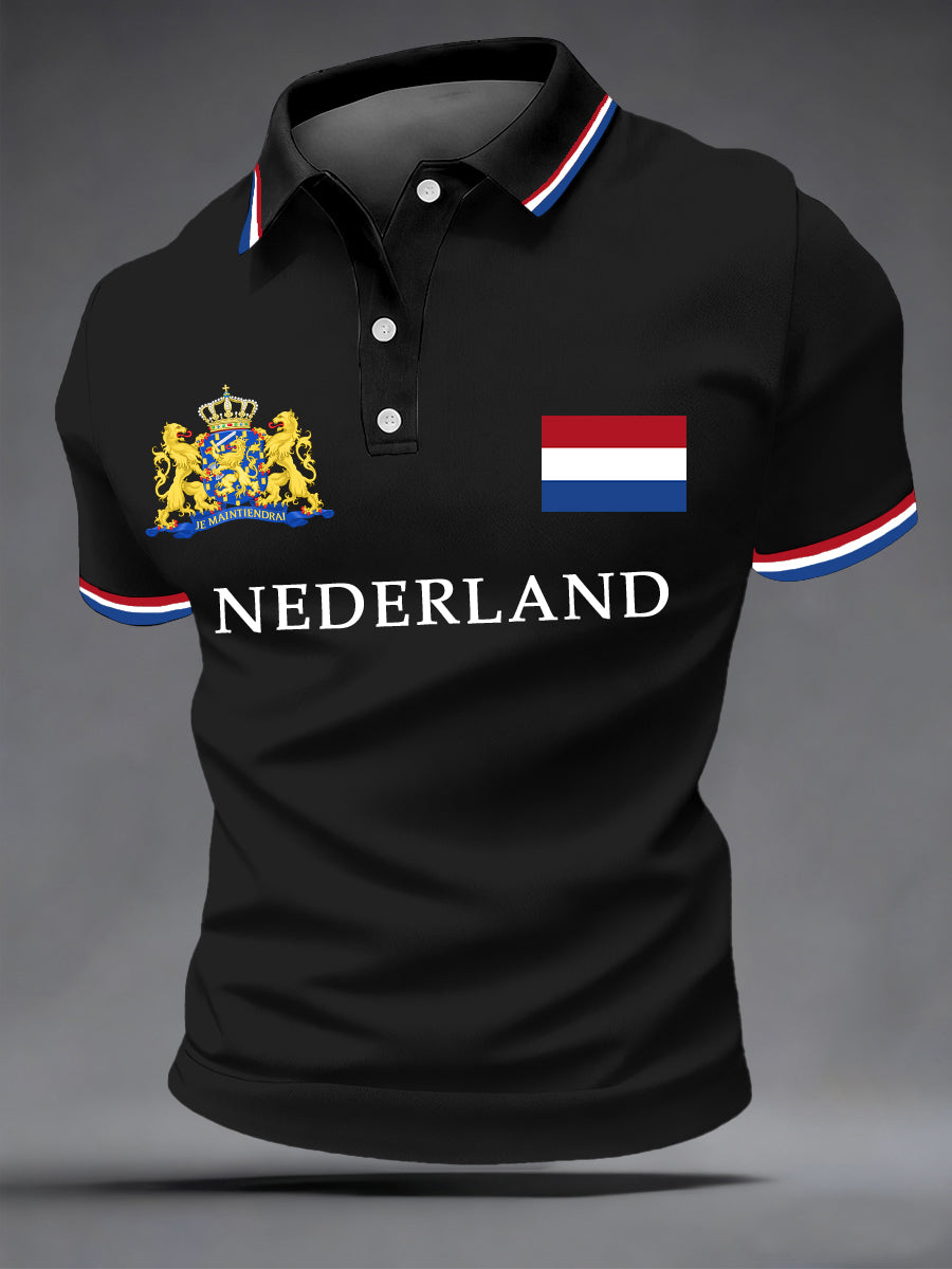 Koningsdag informele top met Nederlandse print voor heren