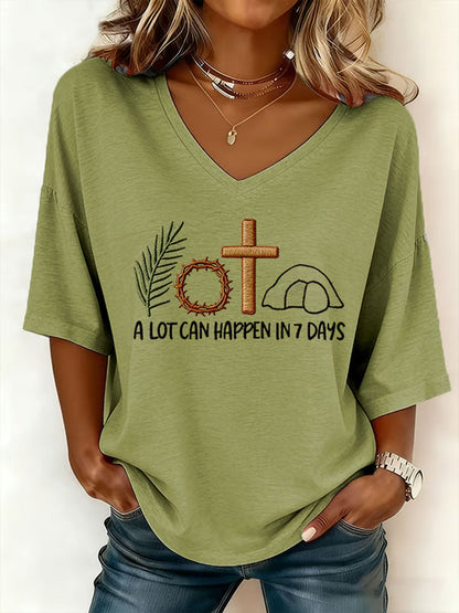 Dames paashaas veel kan gebeuren in 3 dagen Gedrukt T-shirt