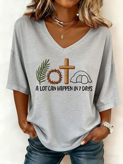 Dames paashaas veel kan gebeuren in 3 dagen Gedrukt T-shirt