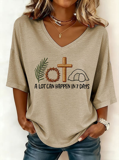 Dames paashaas veel kan gebeuren in 3 dagen Gedrukt T-shirt