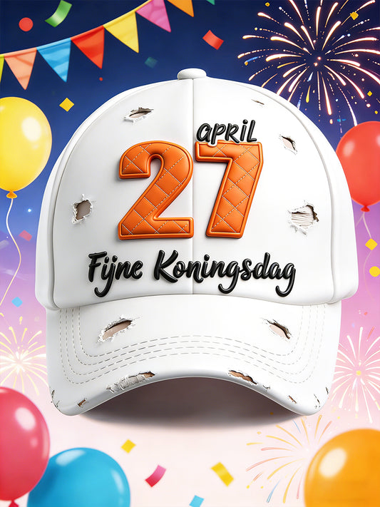 Nederlandse Koningsdag 27e Geperforeerde Print Casual Hoed