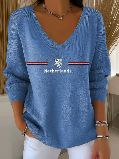 Dames KoningsdagV-hals ribtop