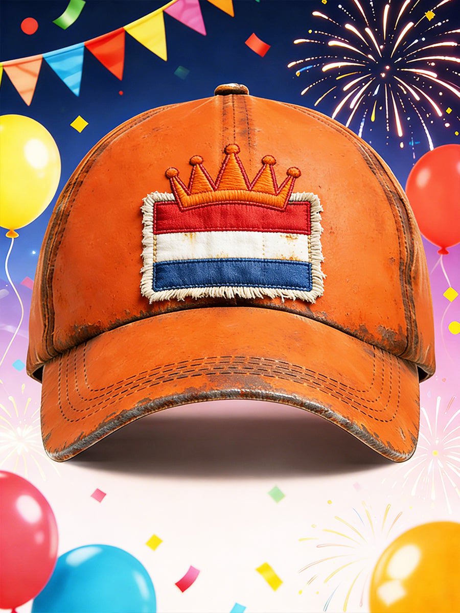 Nederlandse Vlag Vintage Patchwork Print Casual Hoed