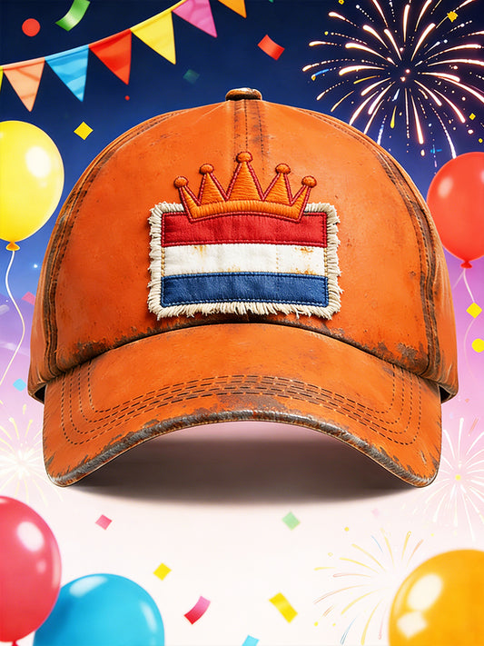 Nederlandse Vlag Vintage Patchwork Print Casual Hoed