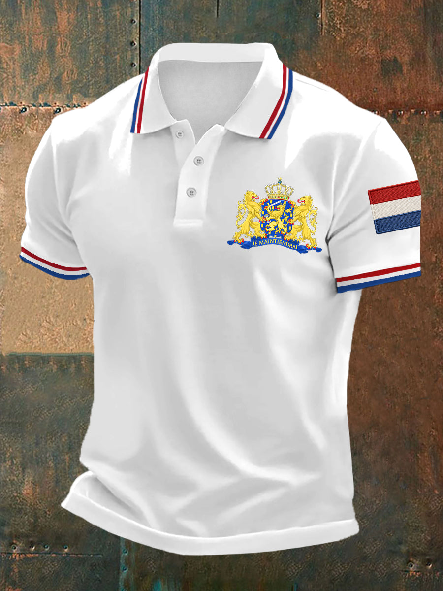 Heren Nederland Vlag Print Casual Top