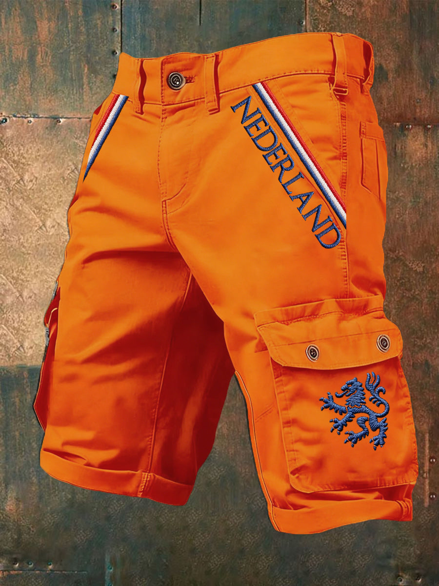 Heren Nederland Vlag Print Casual Korte Broek