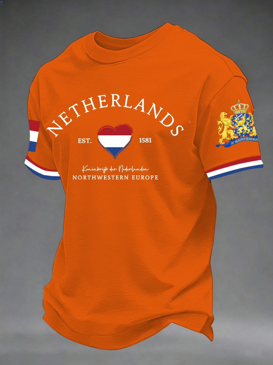 T-shirt met korte mouwen voor heren Koningsdag