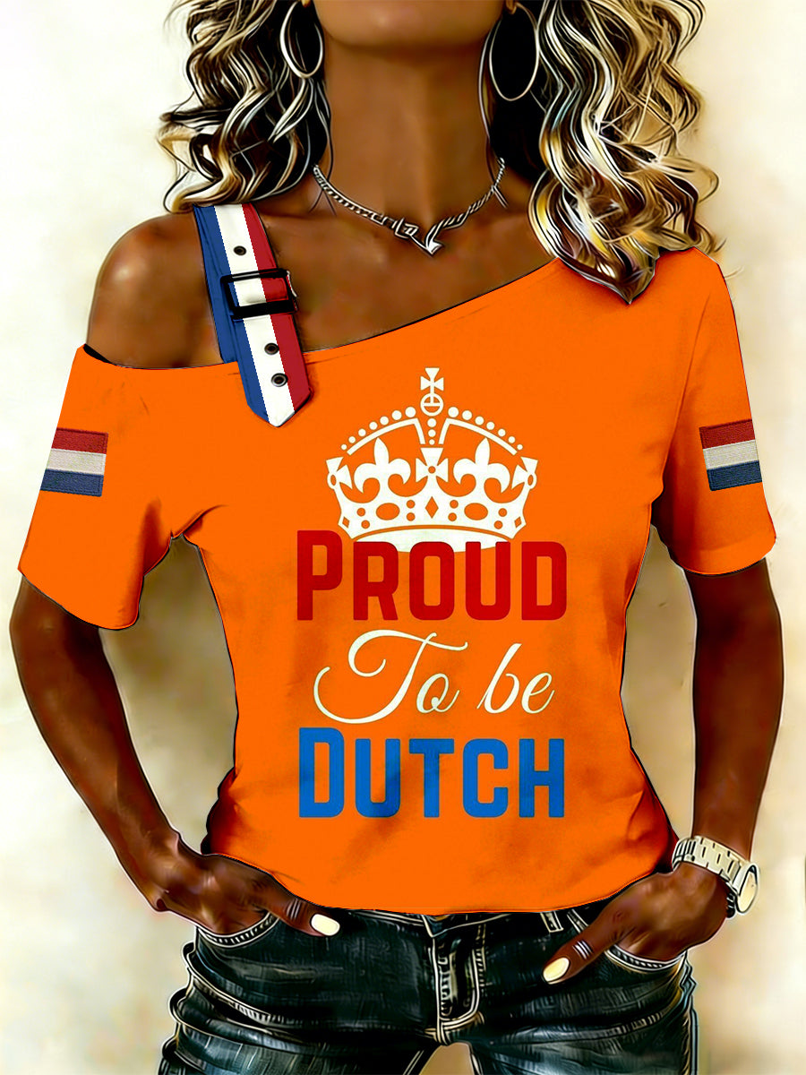 Dames Nederlandse Koningsdag Print Tank Top T-shirt