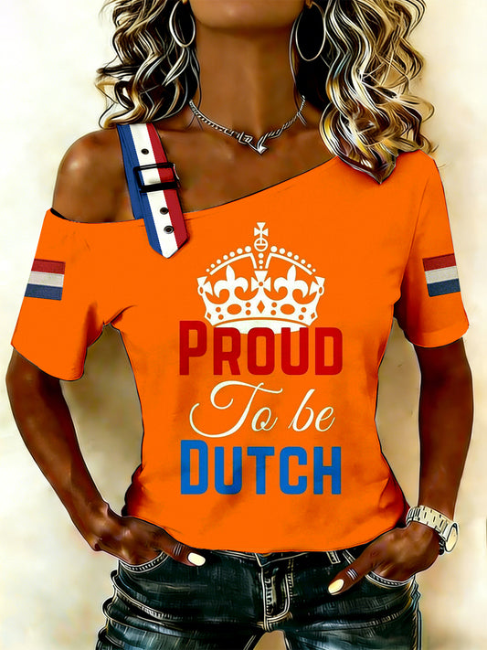 Dames Nederlandse Koningsdag Print Tank Top T-shirt