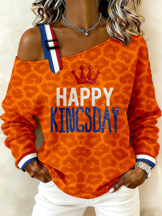 Dames Nederlandse Koningsdag Print Camisole Sweatshirt