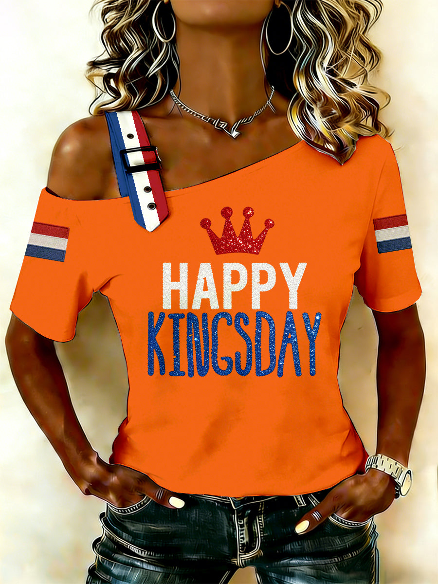 Dames Nederlandse Koningsdag Print Tank Top T-shirt
