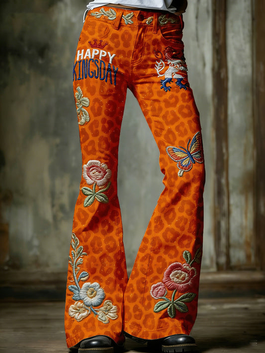 Damesbroek met Koningsdagprint