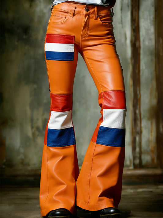 Dames Nederlandse koningsdag herdenkingsopdruk zakelijke stijl broek