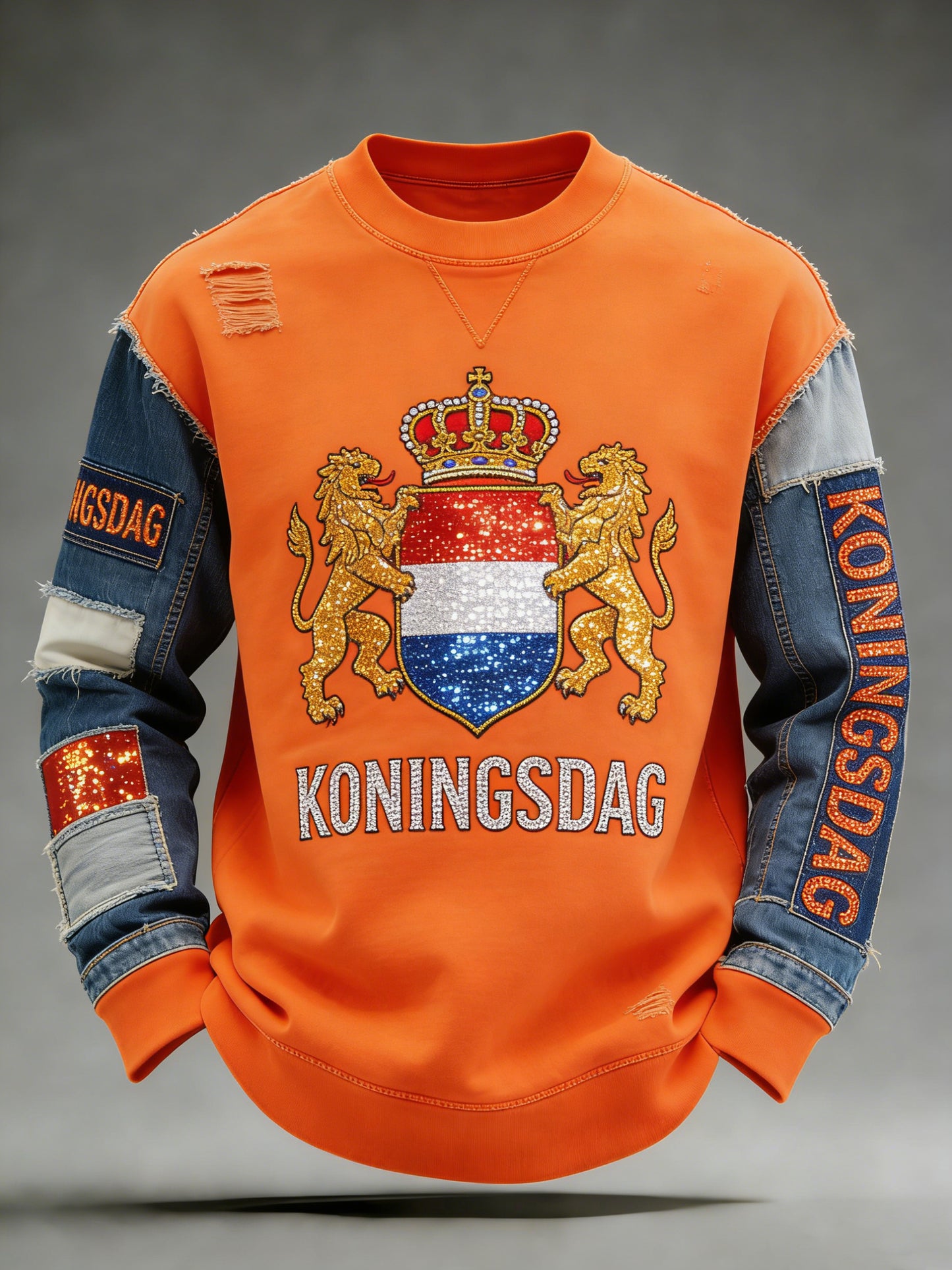 Vintage casual sweatshirt voor de viering van Koningsdag in Nederland