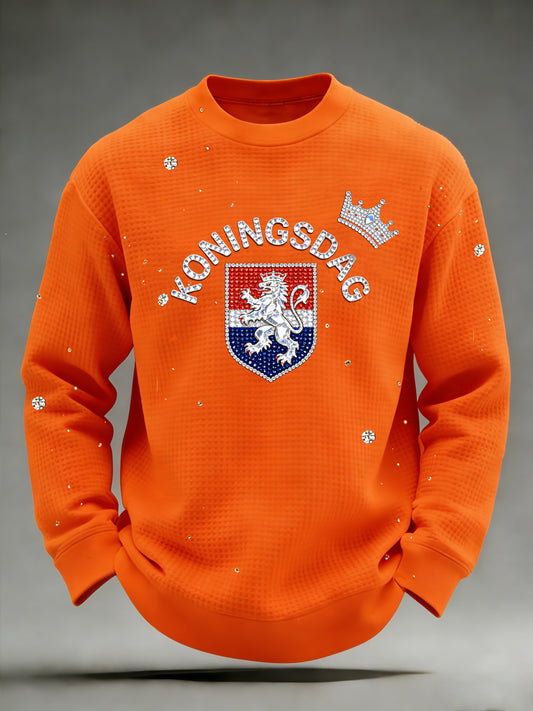 Vintage casual sweatshirt voor de viering van Koningsdag in Nederland