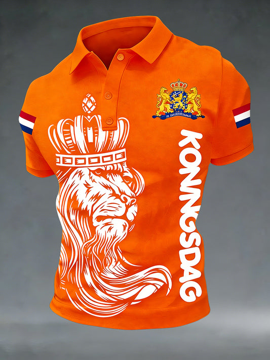 Herenpolo met Koningsdagprint