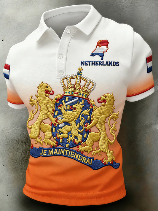 Herenpolo met Koningsdagprint