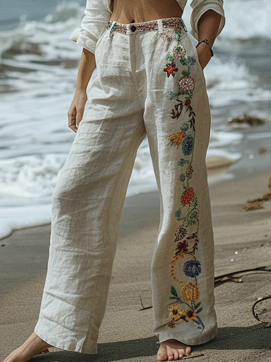 Dames casual dagelijkse straight broek met knoopsluiting