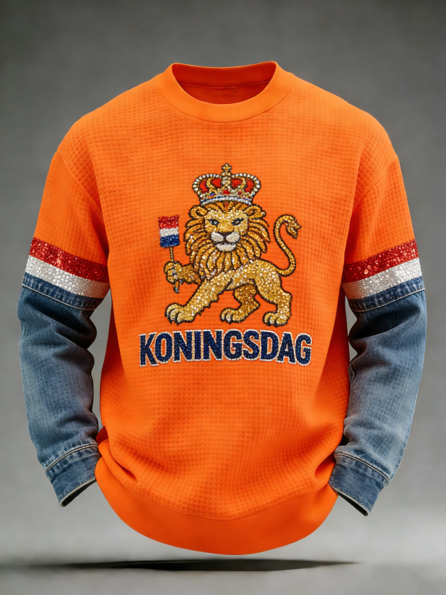 Vintage casual sweatshirt voor de viering van Koningsdag in Nederland