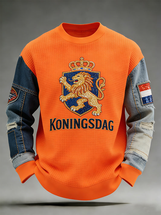 Vintage casual sweatshirt voor de viering van Koningsdag in Nederland