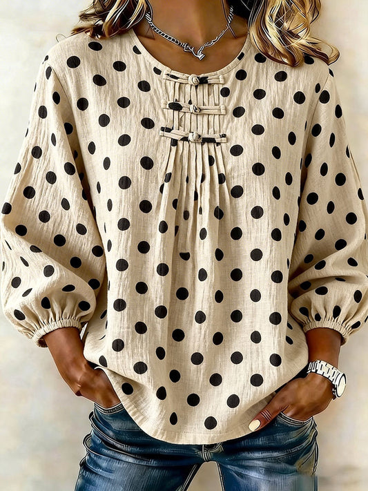 Casual T-shirt van katoen en linnen voor dames