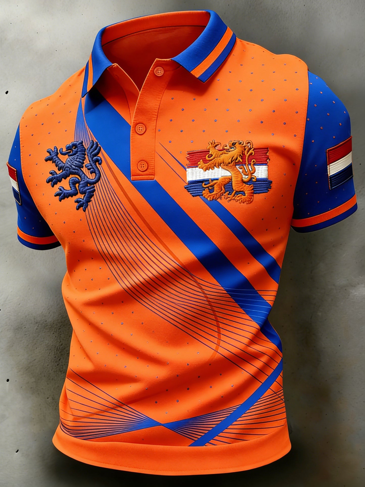 Poloshirt met koningsdagprint voor heren