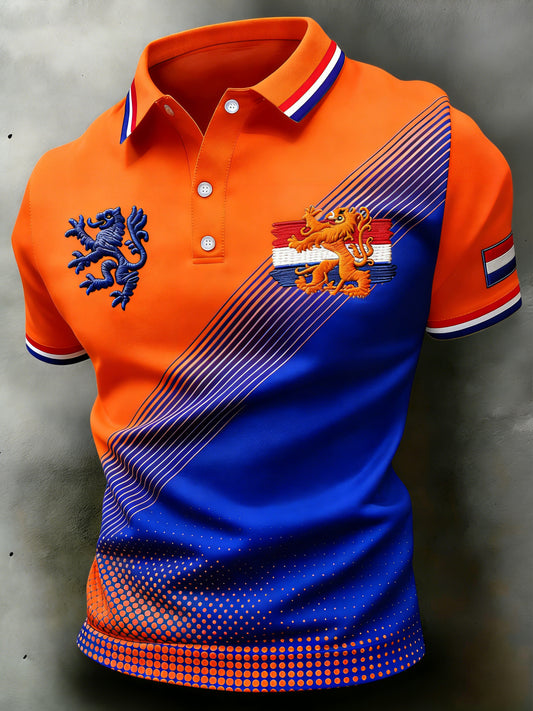 Herenpolo met koningsdagprint