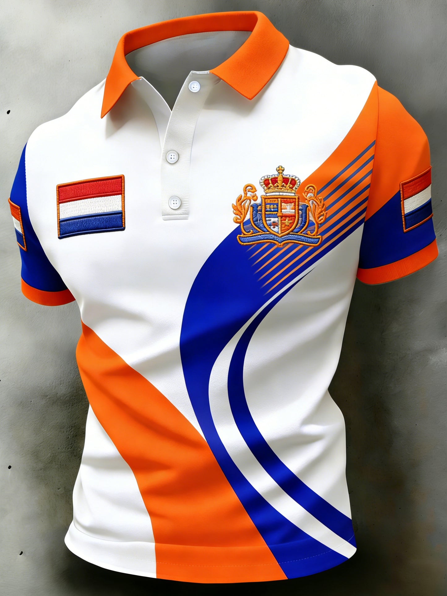 Herenpolo met koningsdagprint