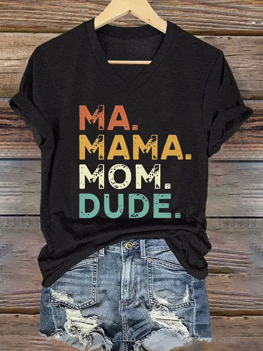 Vrouwen Ma Mama Moeder Dude IJzeren T-shirt met korte mouwen