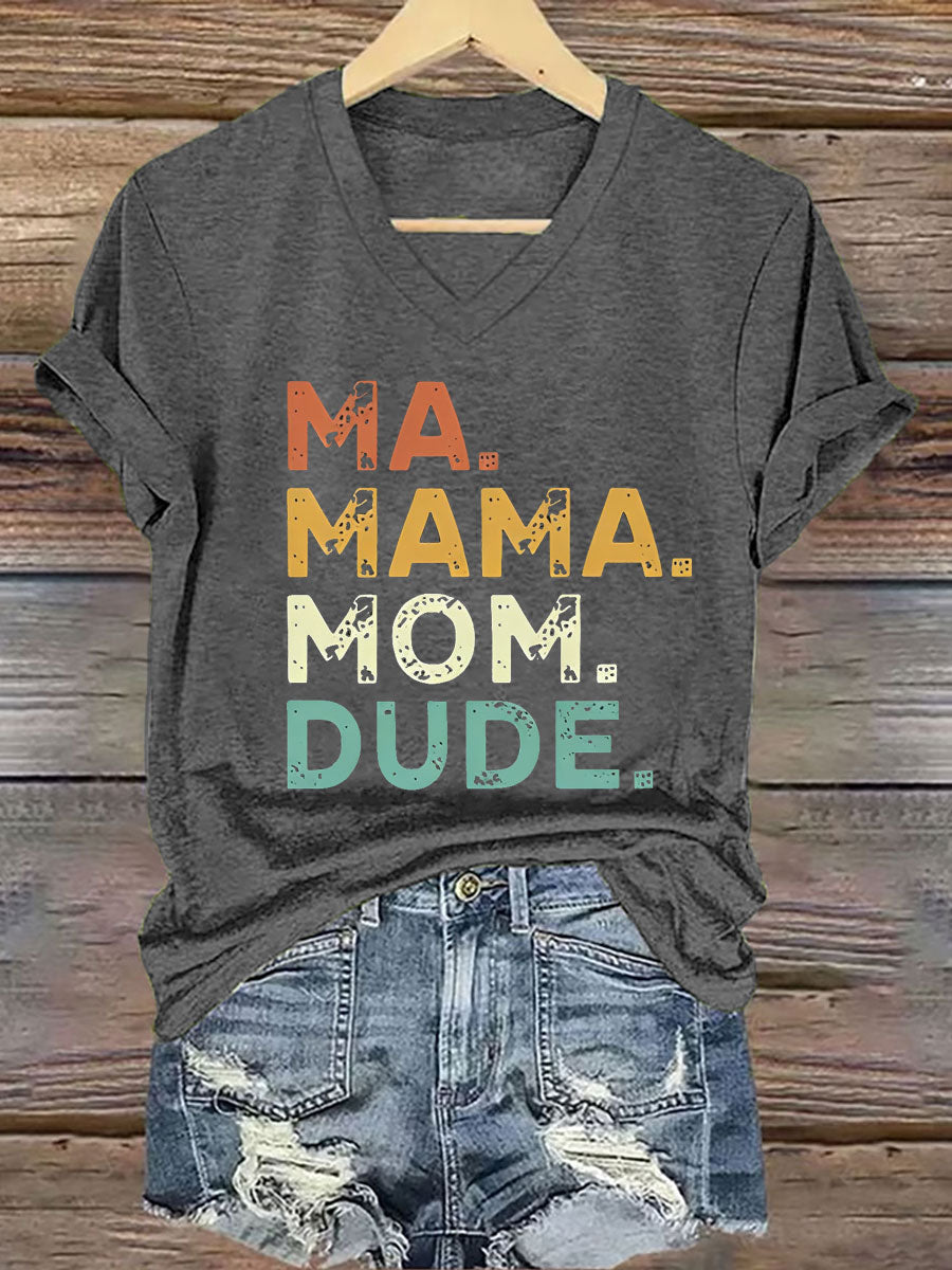 Vrouwen Ma Mama Moeder Dude IJzeren T-shirt met korte mouwen
