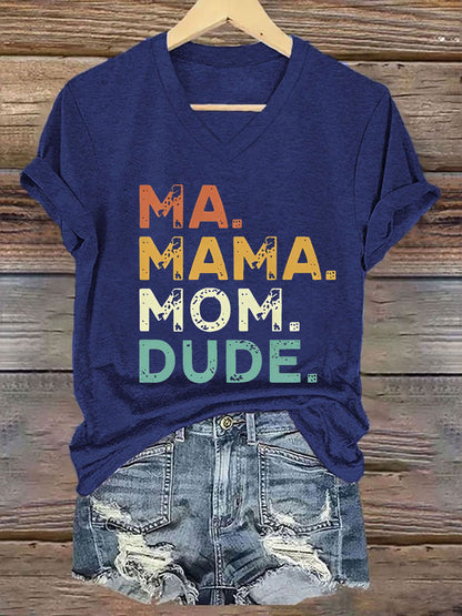 Vrouwen Ma Mama Moeder Dude IJzeren T-shirt met korte mouwen