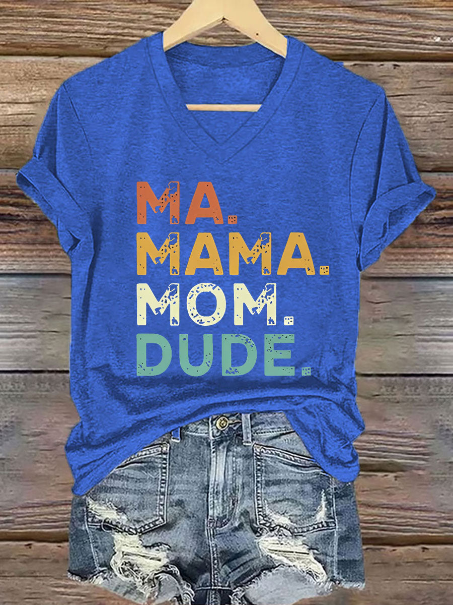 Vrouwen Ma Mama Moeder Dude IJzeren T-shirt met korte mouwen